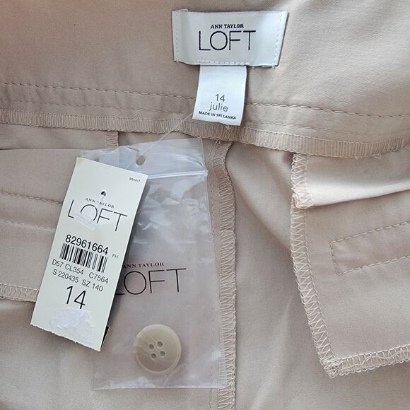 ann taylor loft high waist julin flare tan leg size 14 - Picture 8 of 8